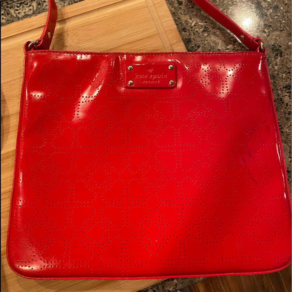 Kate Spade Patent Leather with design RED